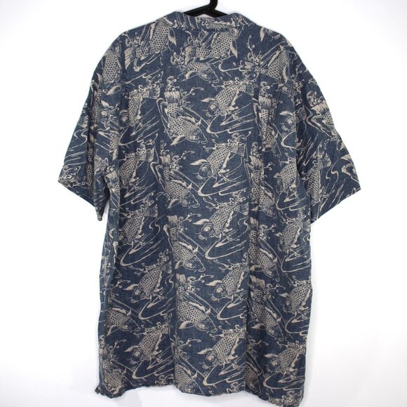Polo Ralph Lauren Mens 2XLT Koi Fish Linen Blend Button Up Hawaiian Shirt C1125 - Picture 10 of 10